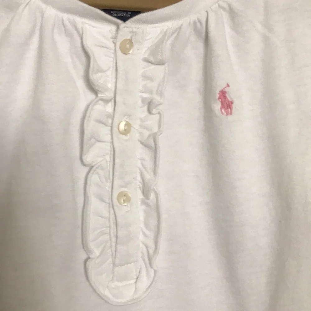 Ralph Lauren Girl’s Ruffle Front Long Sleeved Top